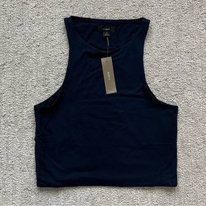 J.crew Racerback Cropped Tank Navy